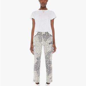 MOTHER Gray Leopard Print Jeans